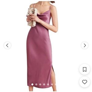 Anthropologie slip dress, medium petite, mauve